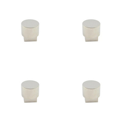 4 PACK Stylish Polished Nickel Round Cupboard Knob for Modern Interiors - Kitchen Cabinet Knob