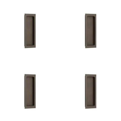 4 PACK Stylish Rectangular Flush Pull in Dark Bronze for Doors - Door Handle