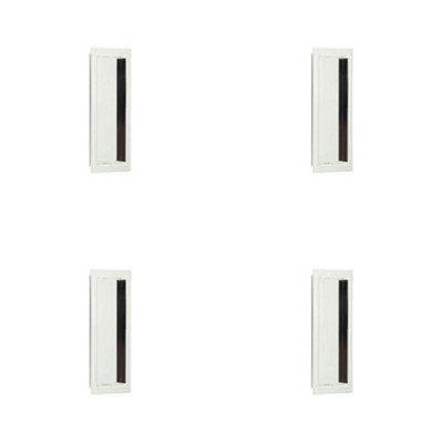 4 PACK Stylish Rectangular Flush Pull in Polished Nickel for Doors - Door Handle