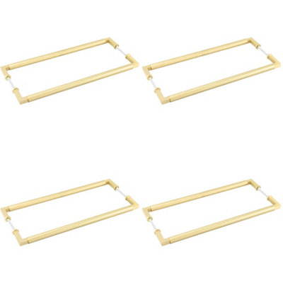 4 PACK Stylish Satin Brass Pull Handle for Cabinets 425mm - Door Handle