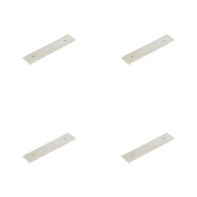 4 PACK Stylish Satin Nickel Backplates for Cabinet Handle - 140x30mm - Kitchen Drawer Pull Handle