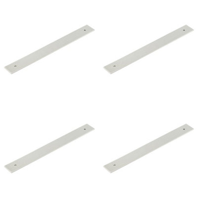 4 PACK Stylish Satin Nickel Backplates for Cabinet Handle - 268x30mm - Kitchen Drawer Pull Handle