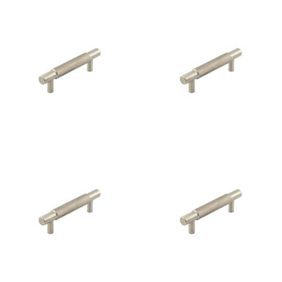 4 PACK Stylish Satin Nickel Cabinet Handle 96mm for Modern Interiors - Kitchen Drawer Pull Handle