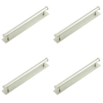 4 PACK Stylish Satin Nickel Cabinet Handle with 224mm Centers for Modern Interiors - Kitchen Drawer Pull Handle