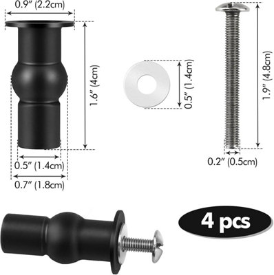 thumbnail image 2 of Toilet Seat Hinges Toilet Seat Hinge Screws & Bolts Kit | Expanding Rubber Top Nuts For Standard Toilet Seat Installation Rubber Hinge Fixings 2 of 11