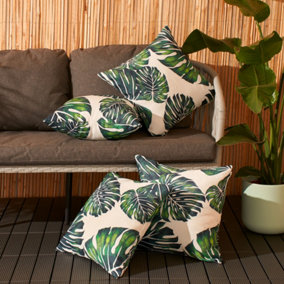 4 Pack Tropical Cushion Cover Water Resistant Outdoor Garden