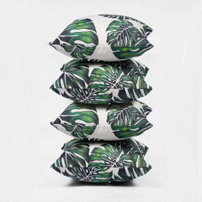 4 Pack Tropical Cushion Cover Water Resistant Outdoor Garden