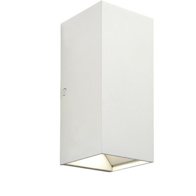 4 PACK Twin Outdoor Rectangular Wall Light - 2 x 5.5W CCT LED - Matt White