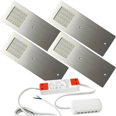 4-Pack Ultra-Slim Aluminium Under Cabinet LED Kitchen Lights with Driver Kit - Natural White 4000K