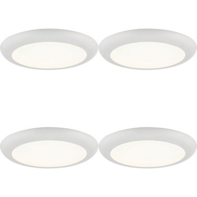 4 PACK Ultra Slim Recessed Ceiling Downlight - 18W Cool White LED - Matt White