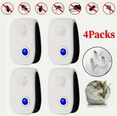 4 Pack Ultrasonic Pest Repeller - Plug-in Mice Repellent - Rodent For ...