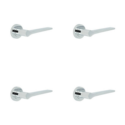 4 PACK Upgrade Your Home with Polished Chrome Door Handle for Stylish Interiors - Interior Handle
