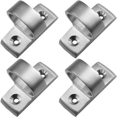 4 PACK - Vertical Fixed Ring Sash Window Lift Handle 44 x 12mm 25mm Dia Satin Chrome