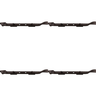 4 PACK - Victorian Casement Window Stay Handle & 2 Pins - 270mm Length Matt Bronze Bar