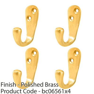 4 PACK - Victorian Oval Single Robe Coat Hook - Wall Mounted Gown ...