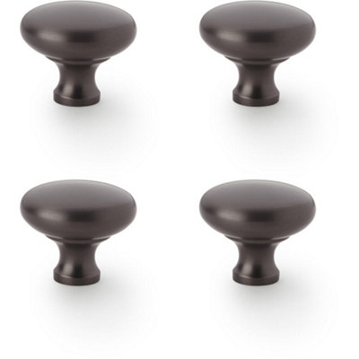 4 PACK - Victorian Round Door Knob - Dark Bronze 38mm - Kitchen Cabinet Pull Handle
