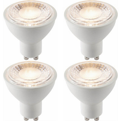 4 PACK White & Clear 7W GU10 SMD LED Light Bulb - Non-dimmable Warm White - 680lm 3000k