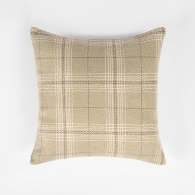 4 Pack Woven Check Cushion Covers Printed Soft