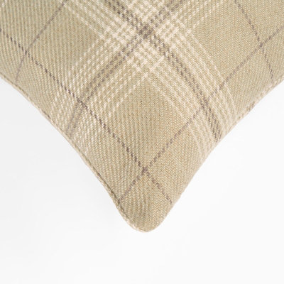 4 Pack Woven Check Cushion Covers Printed Soft - 4