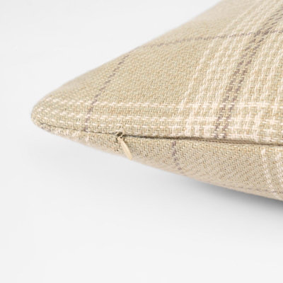 4 Pack Woven Check Cushion Covers Printed Soft - 5