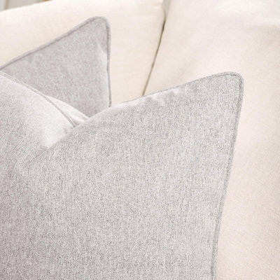 4 Pack Woven Texture Cushion Covers, Silver - 45 x 45cm