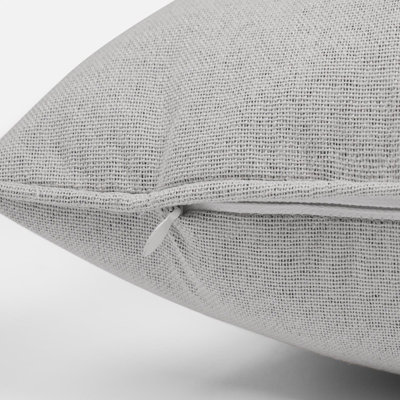 4 Pack Woven Texture Cushion Covers, Silver - 45 x 45cm