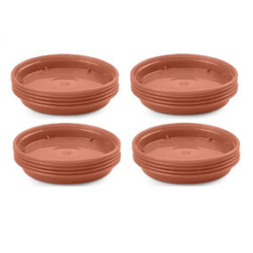 4 Packs of 5 Plant Pot Saucers Plastic Terracotta Colour for 5 & 6 Inch Pots
