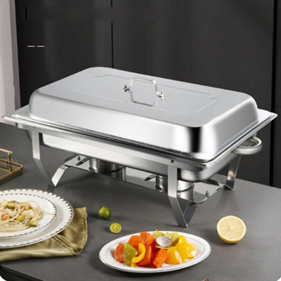 4 Packs Stainless Steel Chafer Chafing Dish Sets Bain Marie 9L Food Warmers