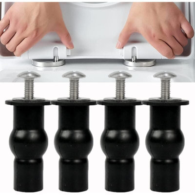 4 Packs Universal Toilet Lid Seat Hinge Bolts Expandable Rubber Top ...