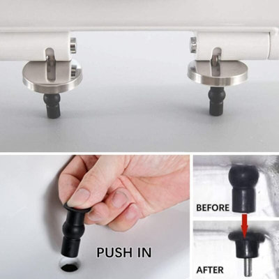 4 Packs Universal Toilet Lid Seat Hinge Bolts Expandable Rubber Top ...