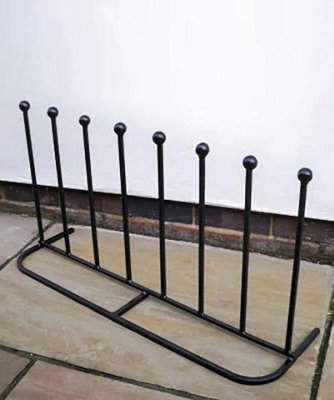 4 Pair Boot Rack (Long) - Steel Wellie Stand - Steel - L30.4 x W88.9 x H48.3 cm - Black