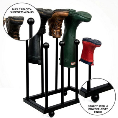 4 Pair Metal Wellington Boot Rack Stand Storage Holder Indoor Outdoor