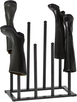 4 Pair Welly Boot Rack Metal Boot Stand Indoor Outdoor Shoe and Boot ...