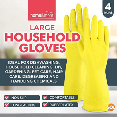 Sibba Dishwashing Cleaning Gloves, 2 Pairs Long Cuff And Flock Lining - View #12