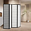 4 Panel Black Room Divider Privacy Screen Folding Room Partition H 180 cm x W 180 cm