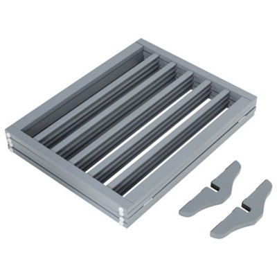4-Panel Grey Wooden Folding Pet Playpen Freestanding Pet Gate with Fixed Bracket 60.5cm H - 4