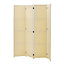 4 Panel Room Divider Privacy Screen Rattan Effect Folding Room Partition Ivory H 180 cm x W 180 cm