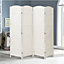 4 Panel White Wicker Folding Home Room Divider Indoor Privacy Screen H 170cm x L 160cm