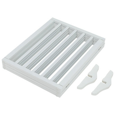 4-Panel White Wooden Folding Pet Playpen Freestanding Pet Gate with Fixed Bracket 60.5cm H - 4
