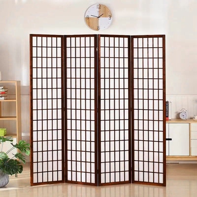 4 Panel Wooden Folding Room Divider Privacy Screen Room Partition H 180 ...