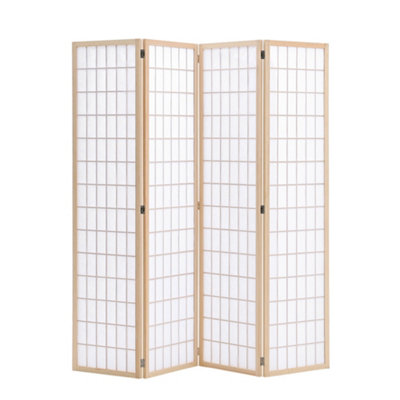 4 Panel Wooden Framed Room Divider Privacy Screen Folding Room ...