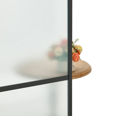 4 Panels Frosted Glass Barn Door Interior Sliding Door 90cm W x 205cm H with Hardware Track Kit 183cm