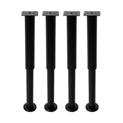 RDEXP 4-Pack Stainless Steel Adjustable Furniture Legs – Max 4.7″ Height, 160kg Load Capacity, With Mounting Hardware, For Cabinets, Sofas, Beds, Shelves