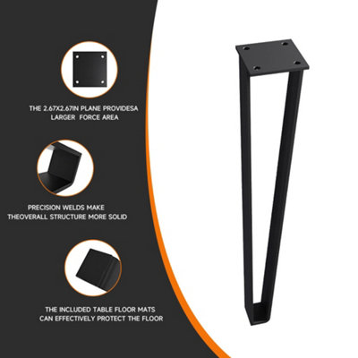 4 Pcs Angular Elegance Trapezoid Metal Furniture Supports 7cm W x 7cm D ...