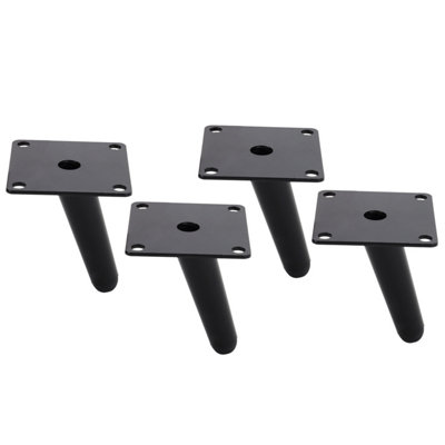 4 Pcs Black Metal Industrial Furniture Legs Cabinet Legs Feet for DIY Sofa Cabinet Footstool H 10 cm