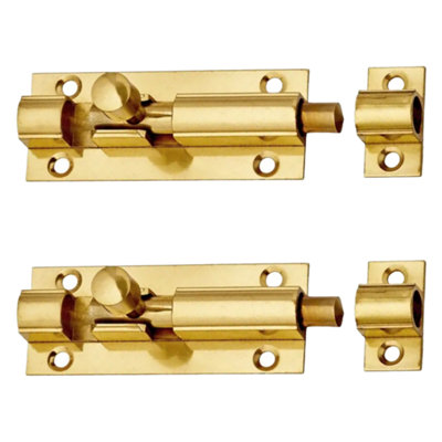 4 PCS Brass Barrel Bolt 2" Slide Lock - Security Door Locking Screws