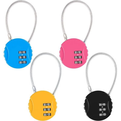 4 PCS Code Lock 3 Digit Code Lock 4 Colors Airplane Suitcase Lock Code ...