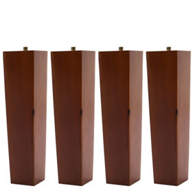 4 Pcs Dark Brown Square Wooden Furniture Legs Table Legs H 20 cm