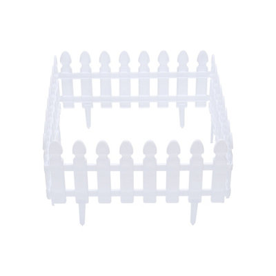 4 Pcs Garden Fence White Plastic Fence Garden Picket Fence Edgings Lawn Decorative Garden Yard