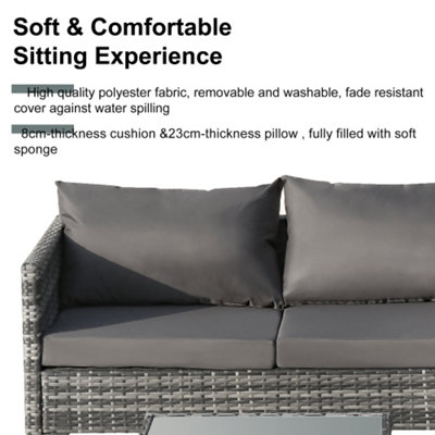 Maze rattan seville sofa set grey hot sale
